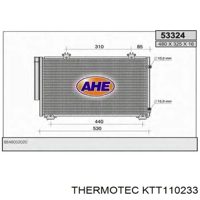 KTT110233 Thermotec радиатор кондиционера