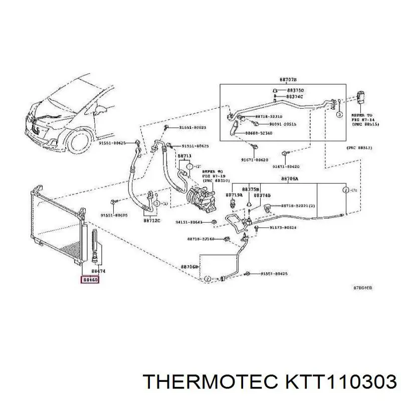 Радиатор кондиционера KTT110303 Thermotec