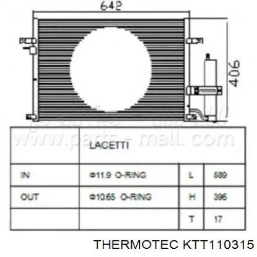 Купить KTT110315 Thermotec Радиатор системы охлаждения кондиционера
