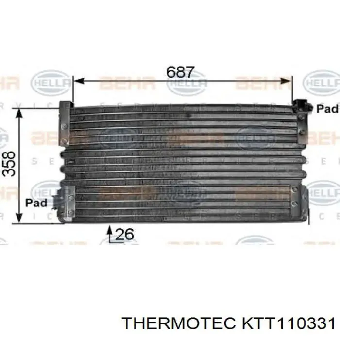 Купить KTT110331 Thermotec Радиатор системы охлаждения кондиционера