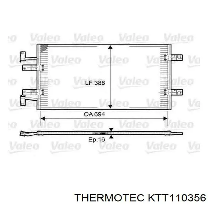 KTT110356 Thermotec radiador de aparelho de ar condicionado
