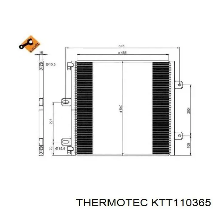 Купить KTT110365 Thermotec Радиатор системы охлаждения кондиционера