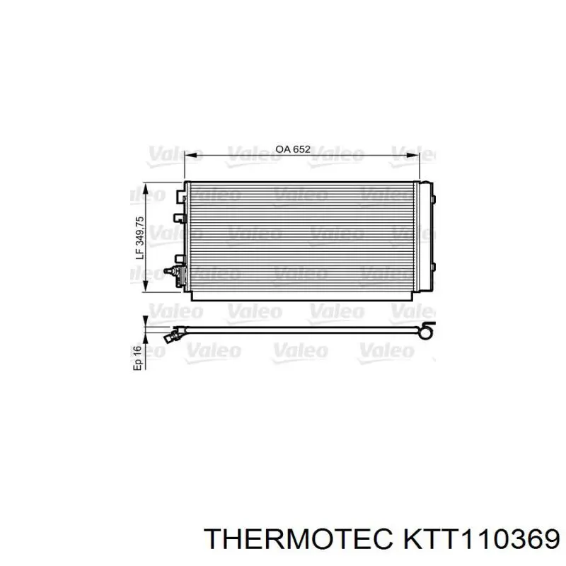 Конденсатор кондиционера Thermotec KTT110369 цена, от 69.21 USD