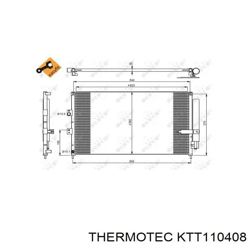 Радиатор охлаждения кондиционера Thermotec KTT110408