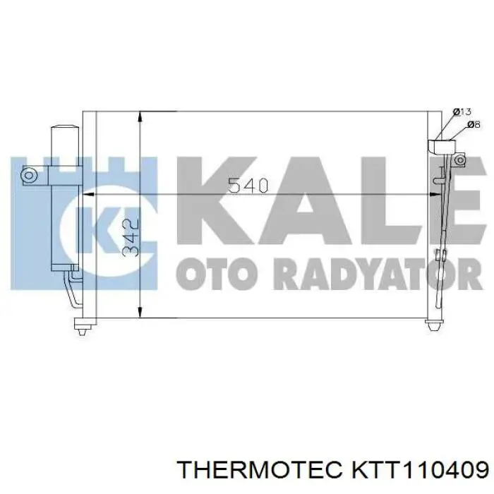 Радиатор кондиционера KTT110409 Thermotec