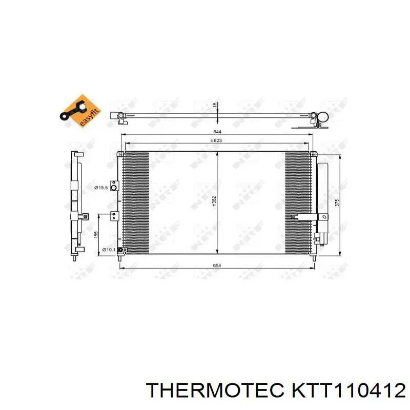 Купить KTT110412 Thermotec Радиатор системы охлаждения кондиционера