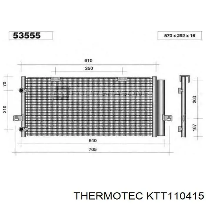 Радиатор кондиционера KTT110415 Thermotec