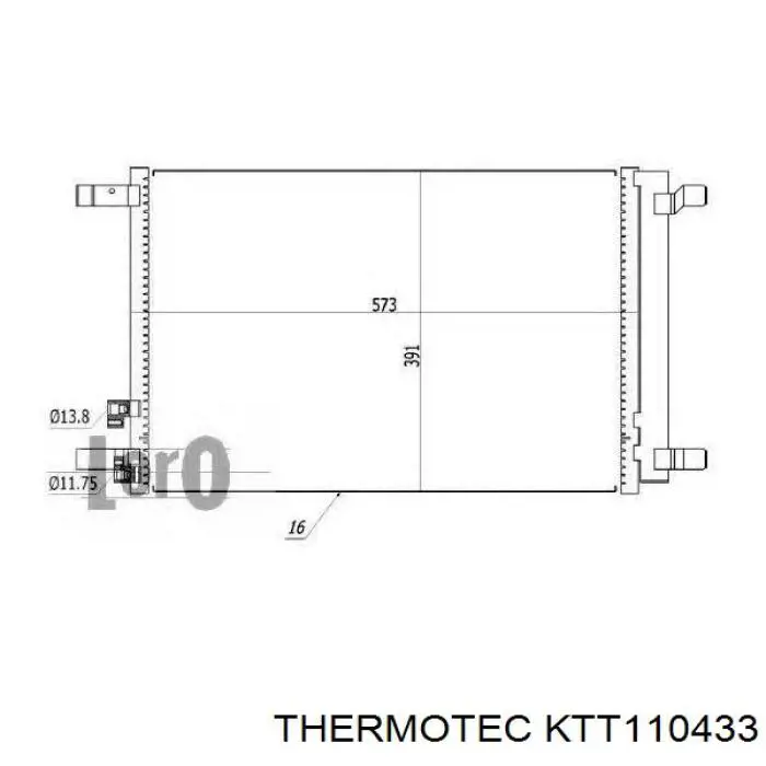 Конденсатор кондиционера Thermotec KTT110433 цена, от 69.12 USD