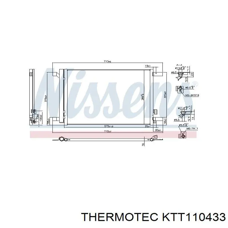 Радиатор охлаждения кондиционера Thermotec KTT110433