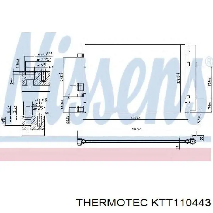 KTT110443 Thermotec радиатор кондиционера