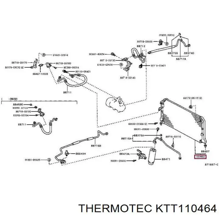 Радиатор охлаждения кондиционера Thermotec KTT110464