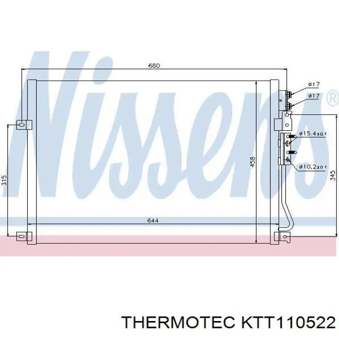 Радиатор кондиционера KTT110522 Thermotec