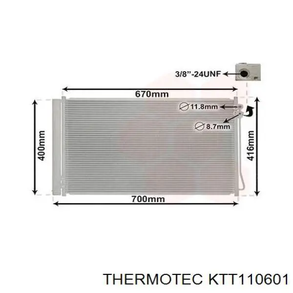 Радиатор кондиционера KTT110601 Thermotec