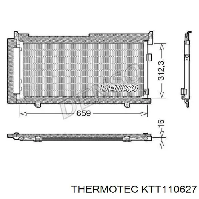 Радиатор кондиционера KTT110627 Thermotec