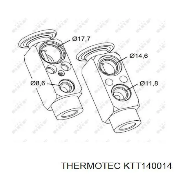 Клапан TRV кондиционера KTT140014 Thermotec