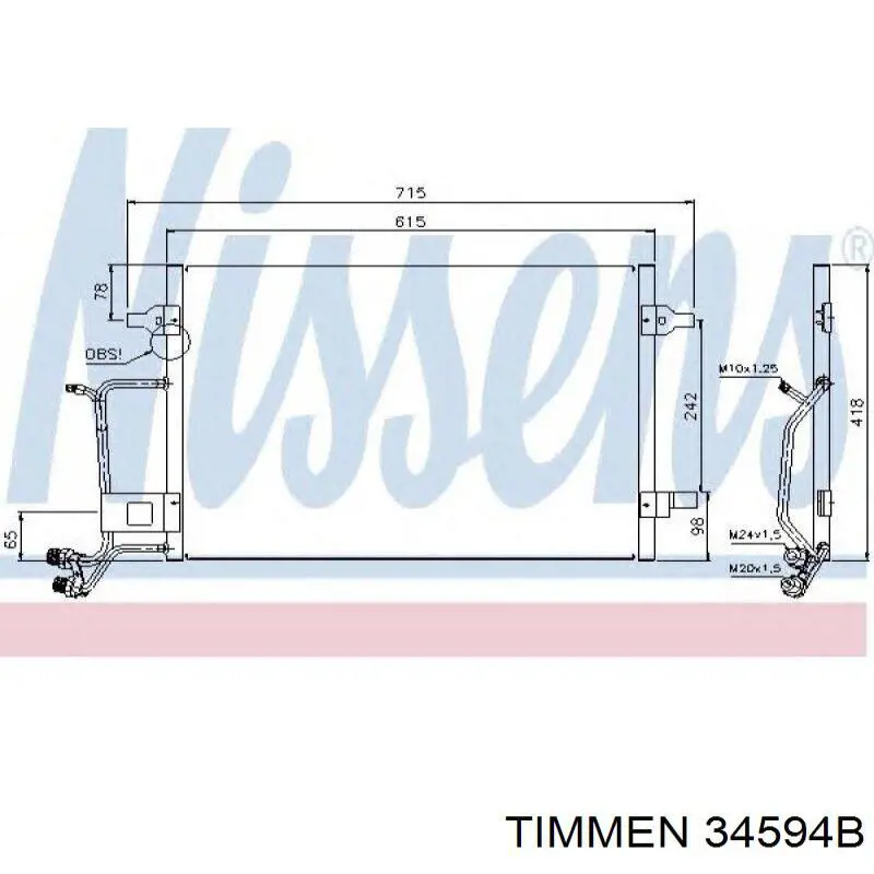 34594B Timmen радиатор кондиционера