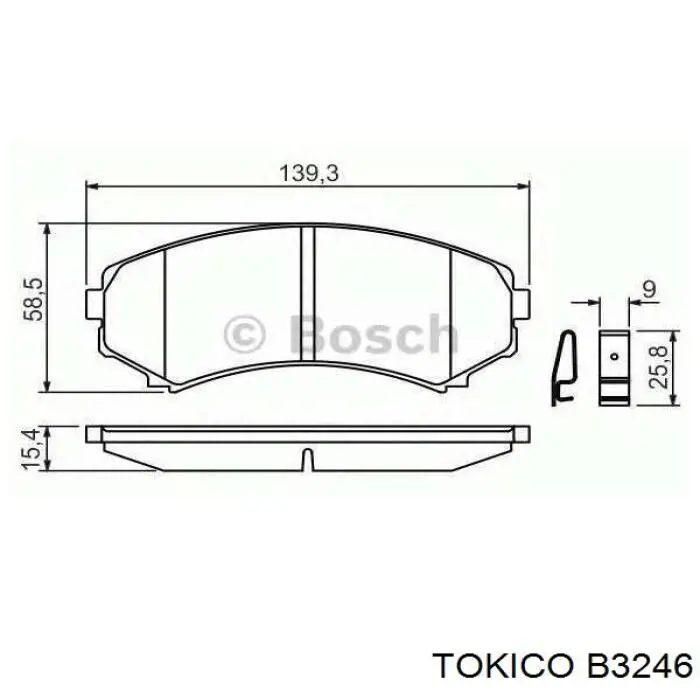 Купить B3246 Tokico Амортизатор подвески передний левый