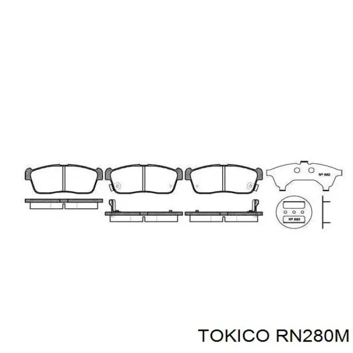 Колодки дисковые  Tokico RN280M цена, от 20.25 USD