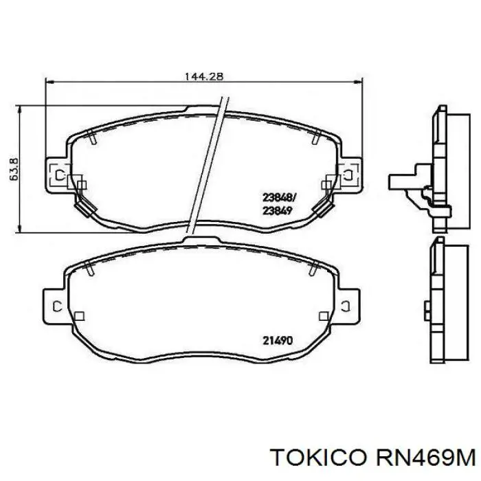 Передние тормозные колодки RN469M Tokico