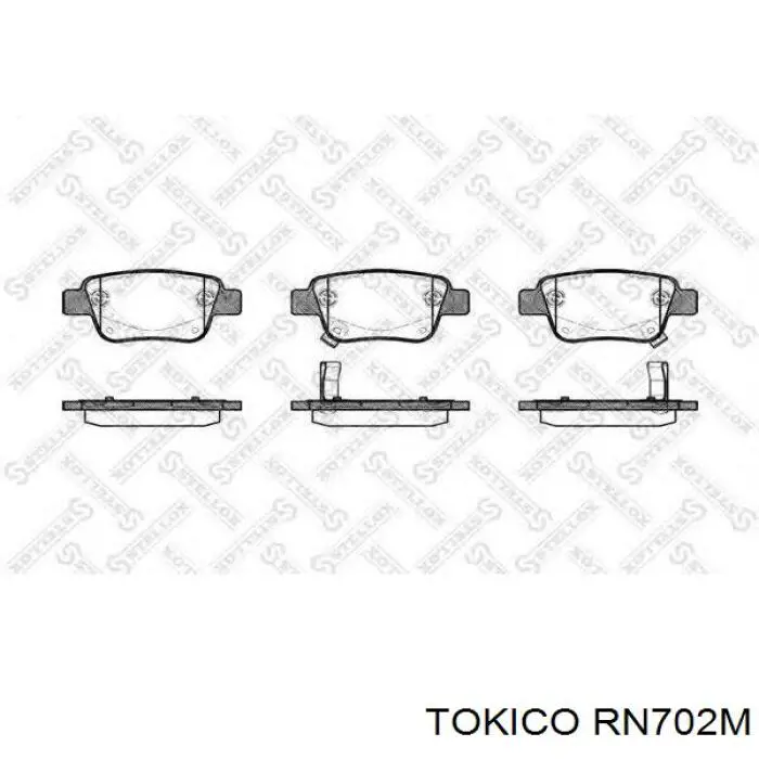 RN702M Tokico колодки тормозные задние дисковые