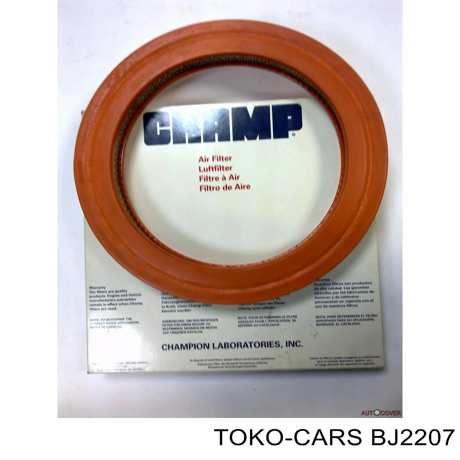 Воздушный фильтр T1215007 Toko cars