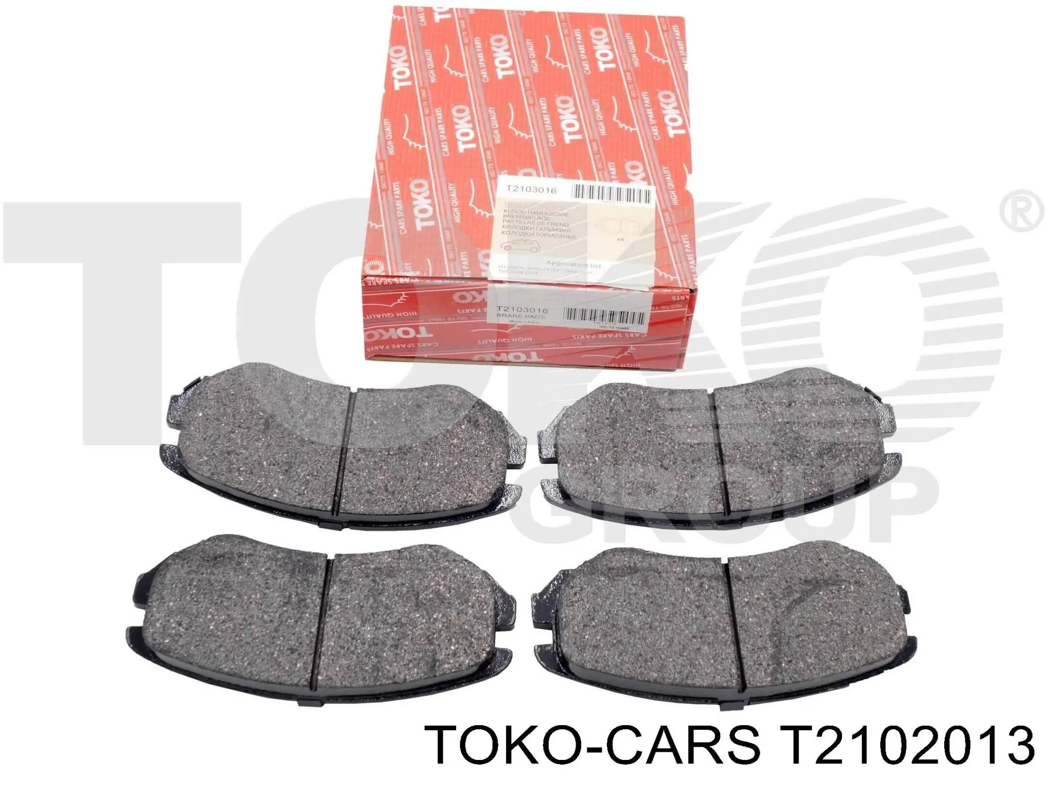 Колодки тормозные передние дисковые TOKO CARS T2102013