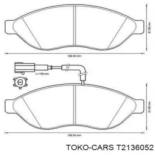 Передние тормозные колодки T2136052 Toko cars