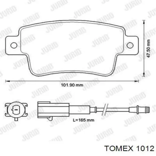 1012 Tomex колодки тормозные передние дисковые