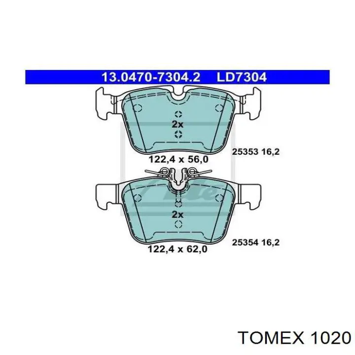 Pastillas de freno delanteras 1020 Tomex