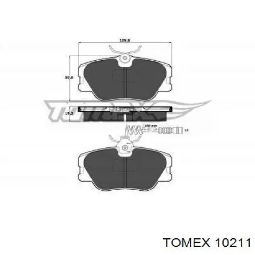 Передние тормозные колодки 10211 Tomex