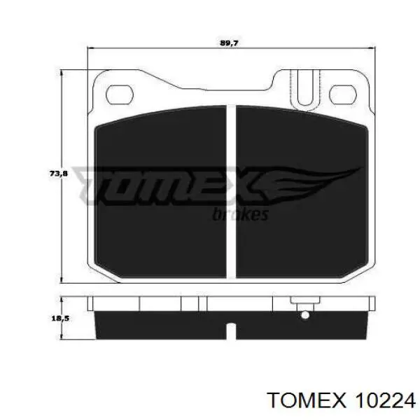 Передние тормозные колодки 10224 Tomex