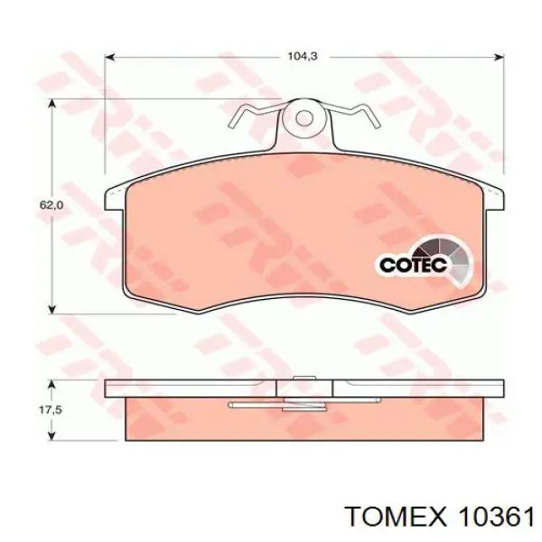 Колодки Tomex 10361 цена, от 11.93 USD