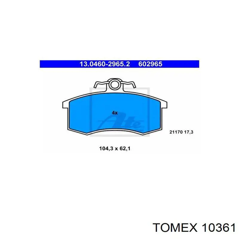 Тормозные колодки Tomex 10361