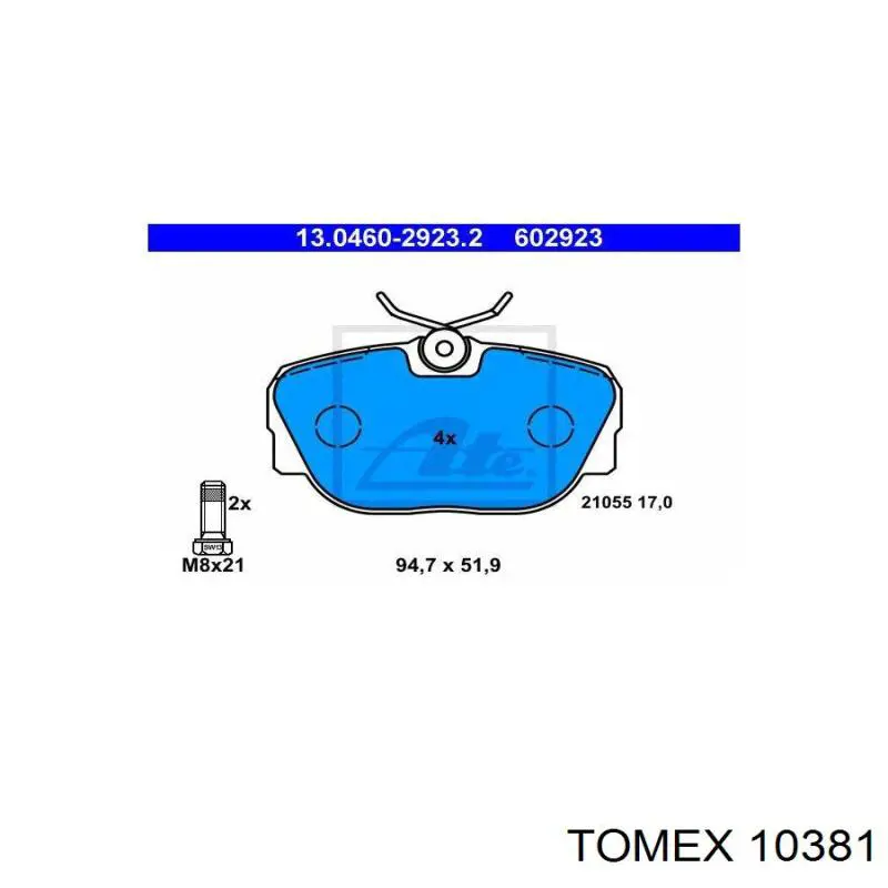 Колодки Tomex 10381 цена, от 15.05 USD