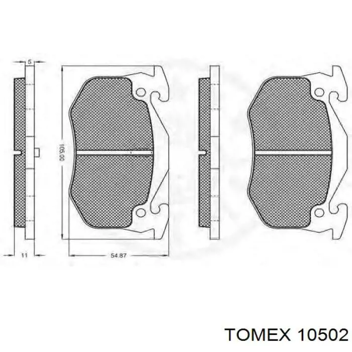 Колодки дисковые  Tomex 10502 цена, от 14.94 USD