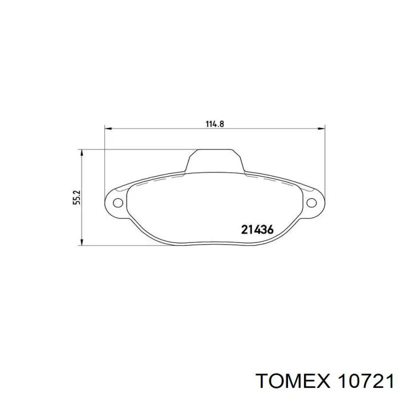 Передние тормозные колодки 10721 Tomex