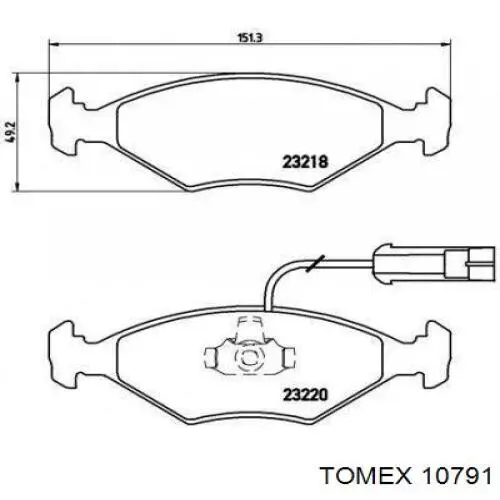 Купить 10791 Tomex Колодки тормозные