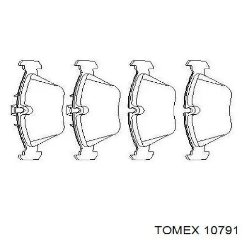 Передние тормозные колодки 10791 Tomex