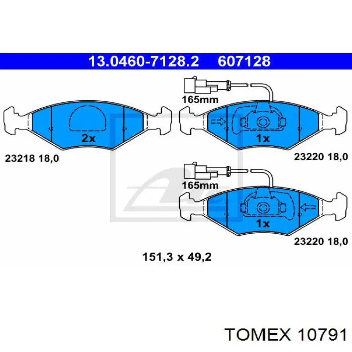 10791 Tomex колодки тормозные передние дисковые