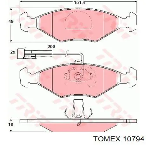 10794 Tomex Колодки передние