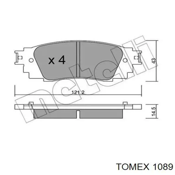 10-89 Tomex колодки тормозные передние дисковые