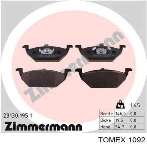 Колодки Tomex 1092 цена, от 21.26 USD