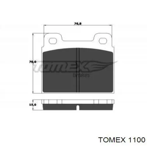 Pastillas de freno traseras 1100 Tomex
