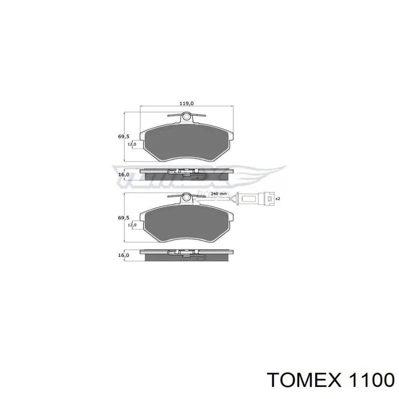 Колодки дисковые  Tomex 1100 цена, от 15.73 USD
