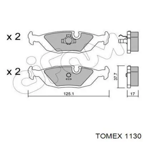 Колодки дисковые  Tomex 1130 цена, от 13.22 USD