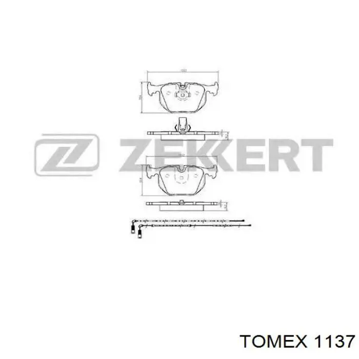 Купить 1137 Tomex Колодки тормозные