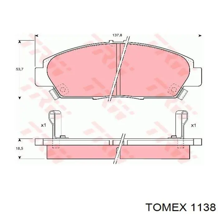 Купить 1138 Tomex Колодки тормозные