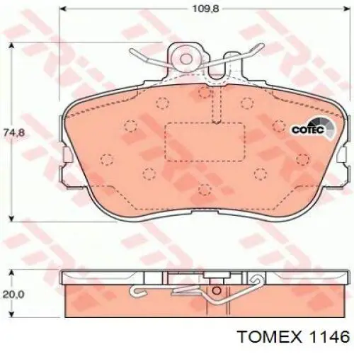 Колодки Tomex 1146 цена, от 19.50 USD