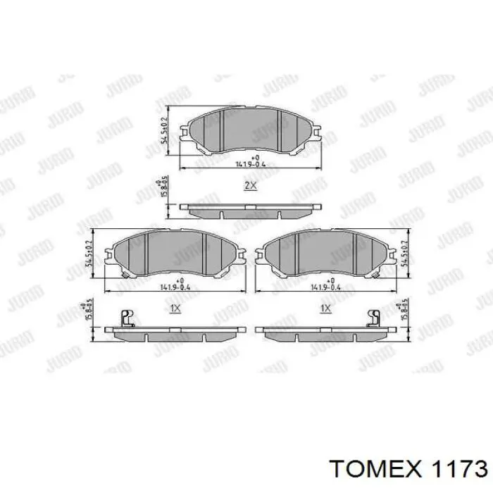 1173 Tomex передние тормозные колодки