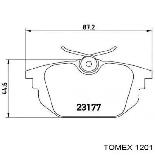 1201 Tomex Колодки тормозные дисковые комплект